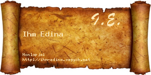 Ihm Edina névjegykártya